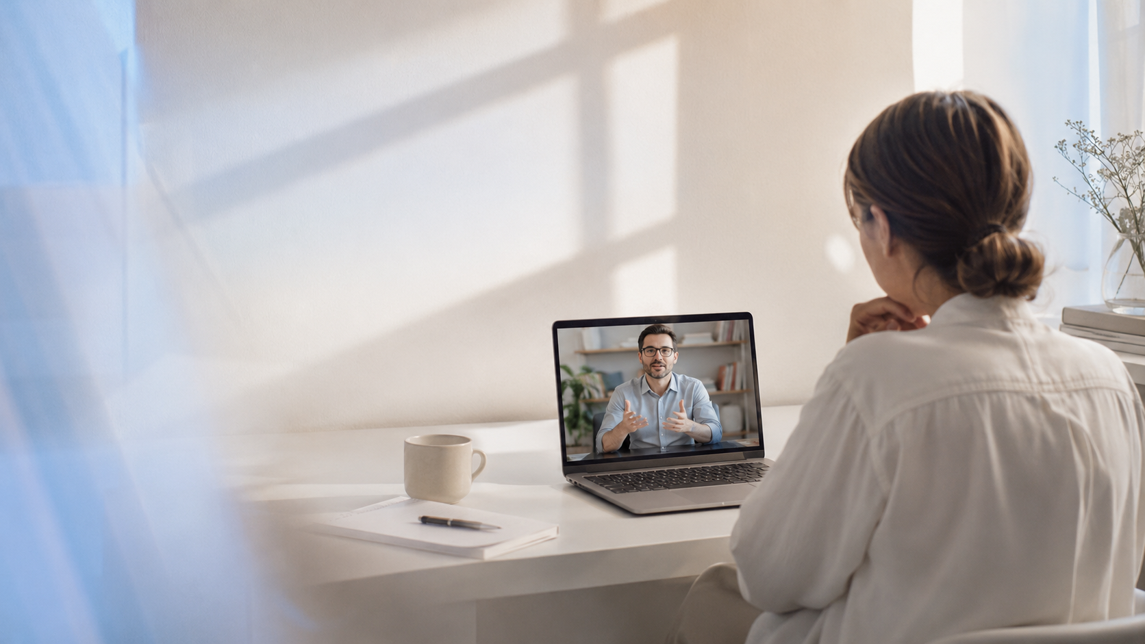 Atendimento psicológico online em composição editorial